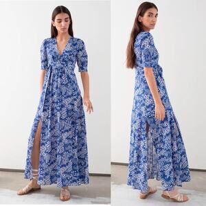 & Other Stories Blue Floral Maxi Dress